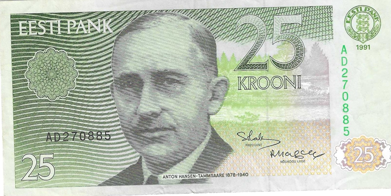 Billetes - Europa - Estonia - 73 - SC - 1991 - 25 krooni - Num.ref: AD270885