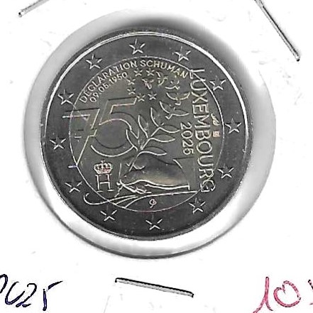Monedas - Euros - 2€ - Luxemburgo - - SC - 2025 - 50 Aniversario declaracion Robert Schuman - Click en la imagen para cerrar