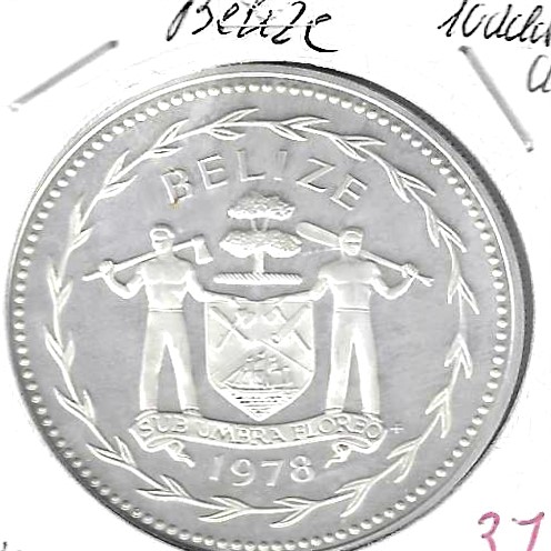 Monedas - America - Belize - 45a - 1978 - 10 dolar - plata - Click en la imagen para cerrar