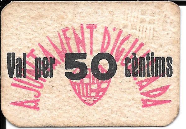 Billetes - EspaÃ±a - II RepÃºblica (1931 - 1939) - Locales - CataluÃ±a - 1256 - mbc+ - 1937 - Igualada - 50 ct - Click en la imagen para cerrar