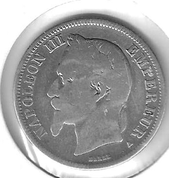 Monedas - Europa - Francia - 807.1 - 1866A - 2 francos - plata - Paris - Click en la imagen para cerrar