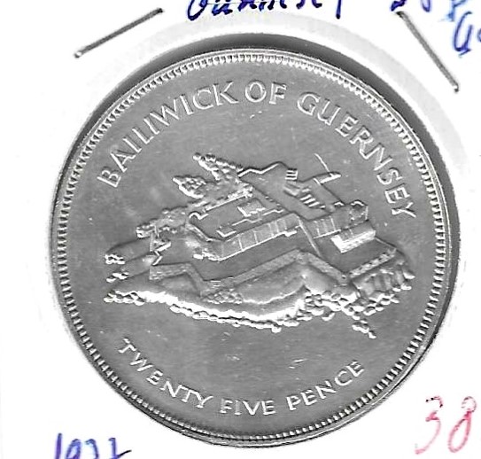 Monedas - Europa - Guernsey - 31a - 1977 - 25 pence - plata - Click en la imagen para cerrar