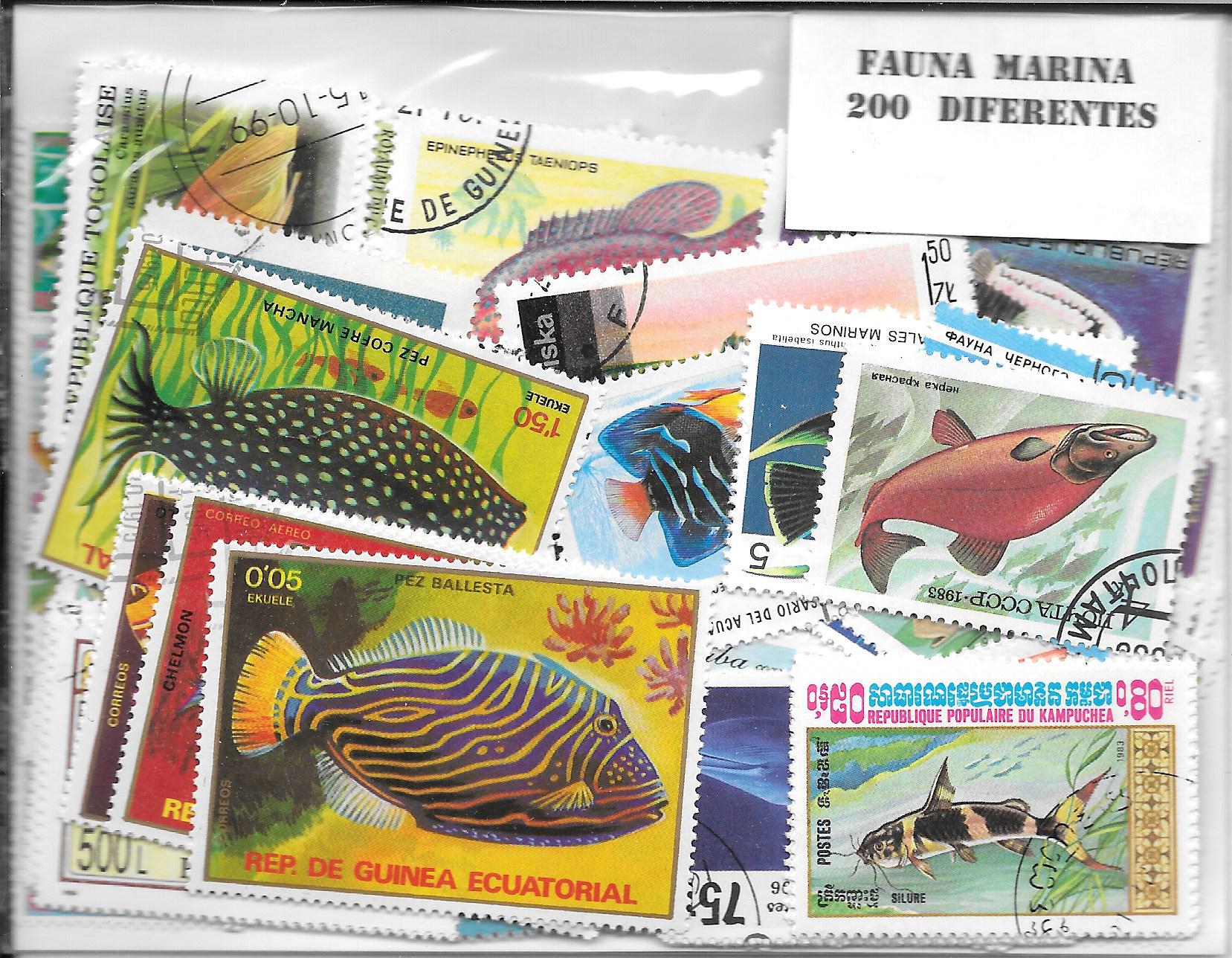 Temas - Fauna marina - 200 sellos diferentes