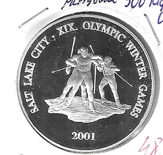 Monedas - Asia - Mongolia - 192 - 2001 - 500 tugrik - plata - Click en la imagen para cerrar