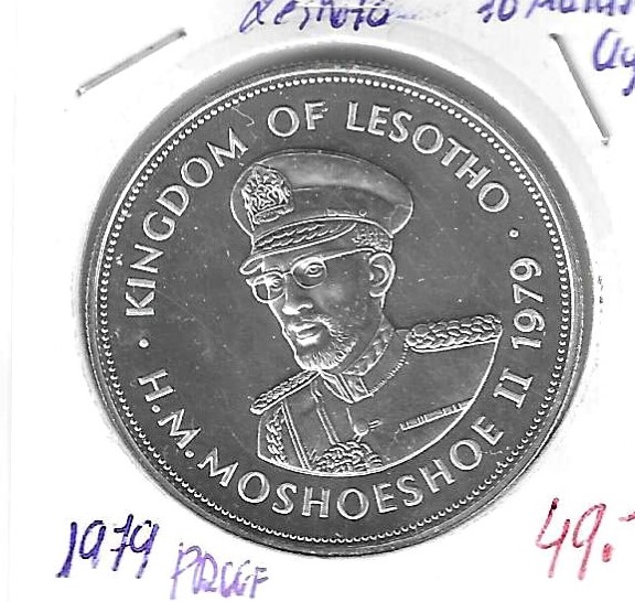 Monedas - Africa - Leshoto - 23 - 1979 - 10 maloti - plata - Click en la imagen para cerrar