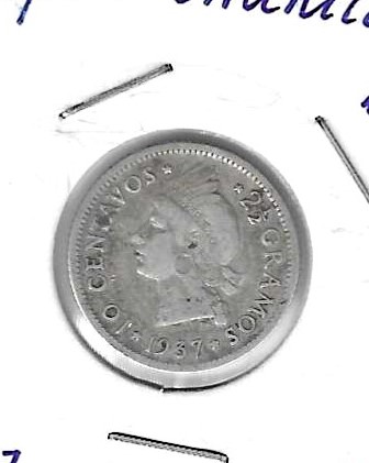 Monedas - America - Rep.Dominicana - 19 - 1937 - 10 ctv - plata - Click en la imagen para cerrar