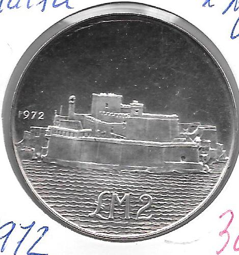 Monedas - Europa - Malta - 14 - 1972 - 2 libras maltesa - plata - Click en la imagen para cerrar
