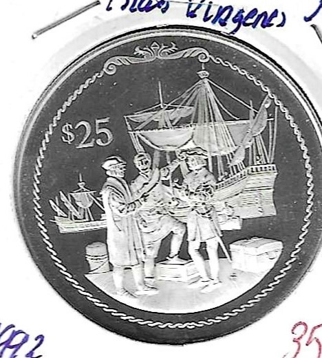 Monedas - America - Islas VÃ­rgenes - 125 - 1992 - 25 dolares - plata - PROOF - Click en la imagen para cerrar