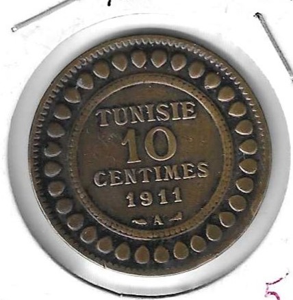 Monedas - Africa - Tunez - 236 - 1911 - 10 ct - Click en la imagen para cerrar