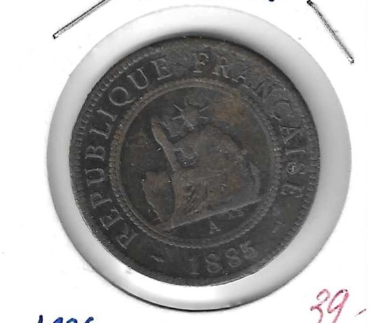Monedas - Europa - Francia (Indochina francesa) - 3 - 1885 - ct - Cochinchina - Click en la imagen para cerrar