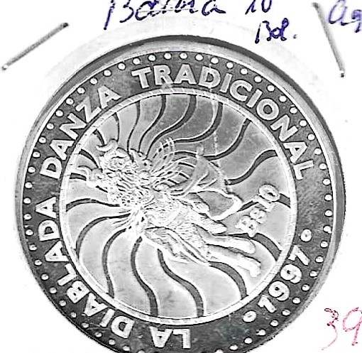 Monedas - America - Bolivia - 209 - 1997 - 10 bolivares - plata - Click en la imagen para cerrar