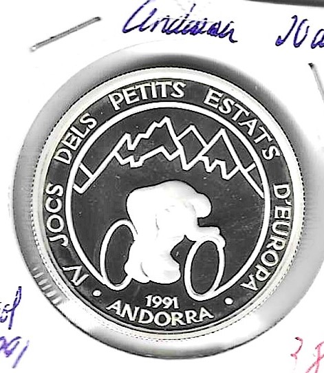 Monedas - Europa - Andorra - 67 - 1991 - 20 diner - plata - PROOF - Click en la imagen para cerrar