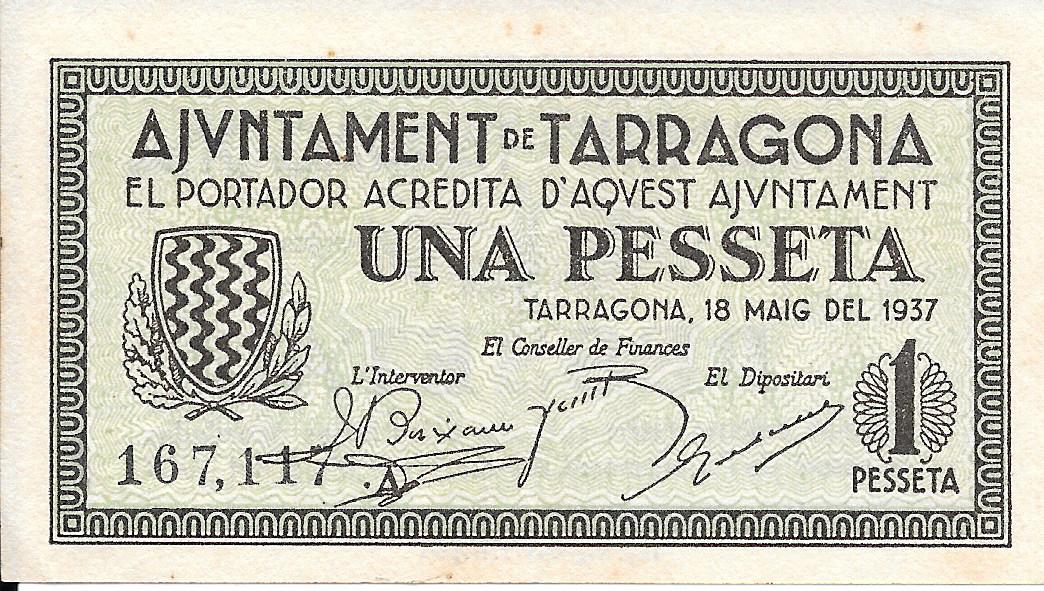 Billetes - España - II República (1931 - 1939) - Locales - Cataluña - - ebc+ - Tarragona - peseta - Num.ref: 167117
