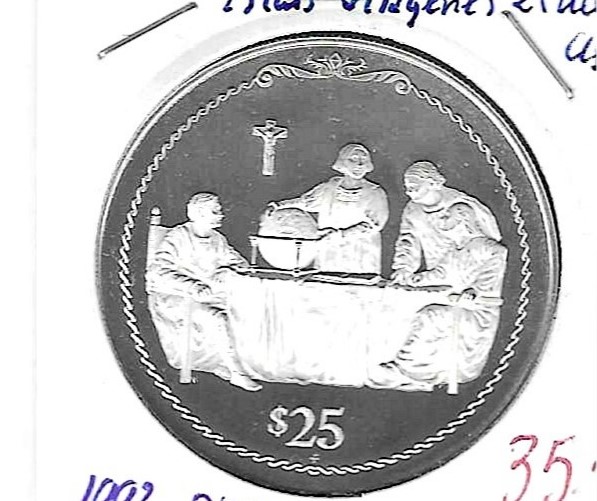 Monedas - America - Islas VÃ­rgenes - 104 - 1992 - 25 dolares - plata - PROOF - Click en la imagen para cerrar