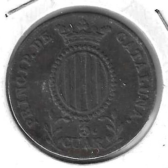 Monedas - EspaÃ±a - Isabel II (1833 - 1868) - 146 - 1839 - 3 cuartos - Catalunya - Click en la imagen para cerrar