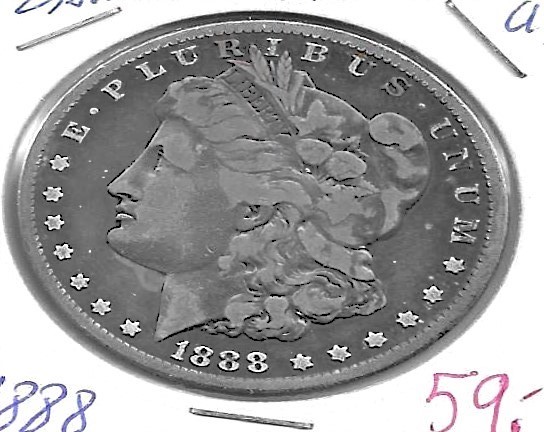 Monedas - America - Estados Unidos - 110 - 1888 - dollar - plata - Click en la imagen para cerrar