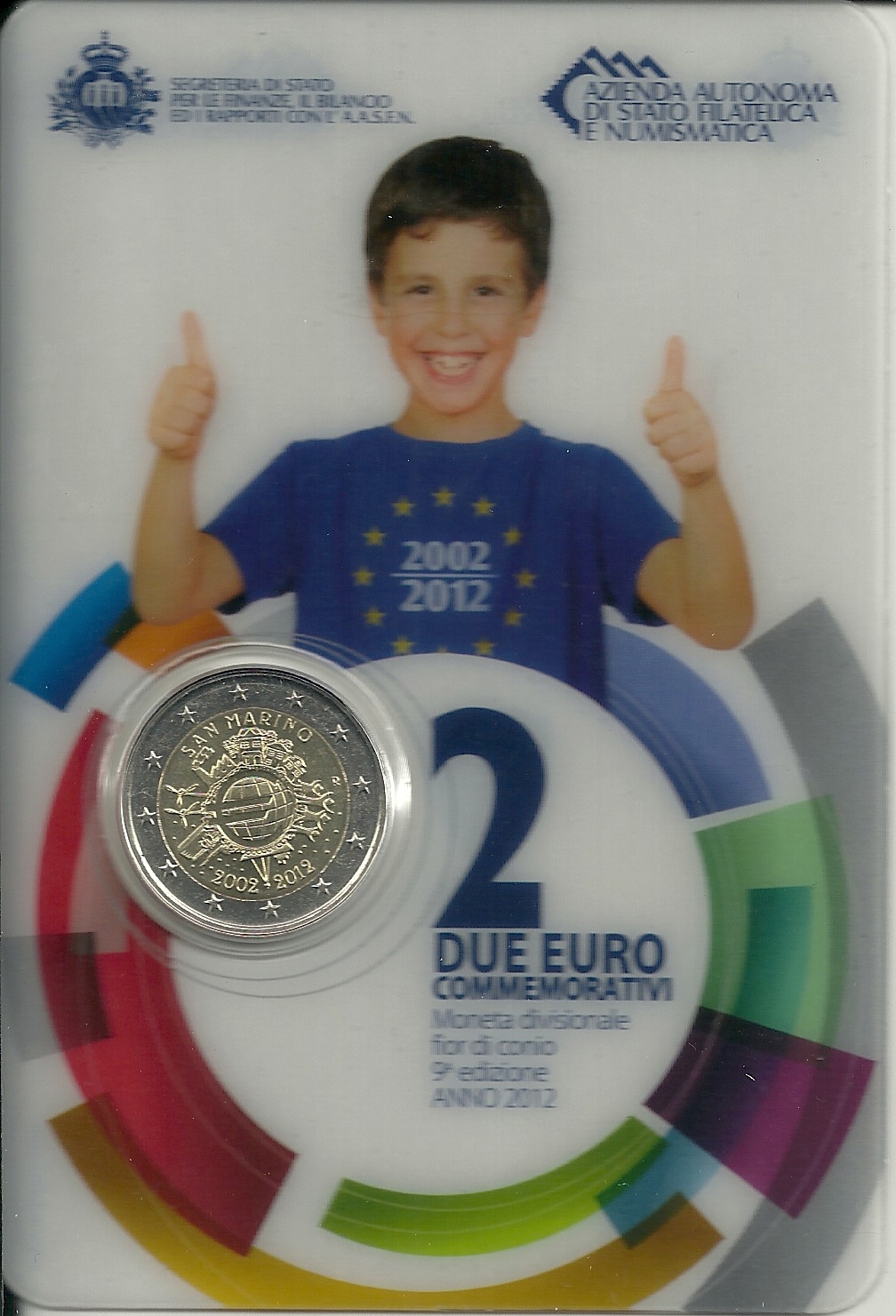 2€ - 圣马力诺 - SC - 2012 年 - 欧元流通 10 周年