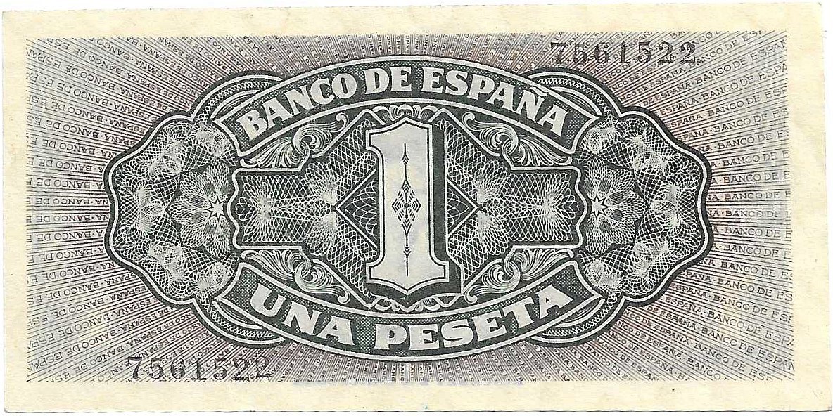 Billetes - EspaÃ±a - Estado EspaÃ±ol (1936 - 1975) - 1 ptas - 436 - SC - 1940 - Num.ref: 7561522 sin serie - Click en la imagen para cerrar