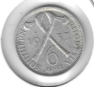 Monedas - Europa - Gran BretaÃ±a (Rhodesia del sur) - - 1937 - 6 pence - plata - Click en la imagen para cerrar
