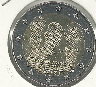 2€ - Luxemburgo - Año 2012 - Boda Real - Click en la imagen para cerrar