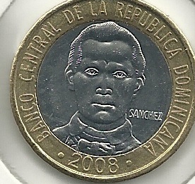 Monedas - America - Rep.Dominicana - 089 - Año 2008 - 5 pesos - Click en la imagen para cerrar