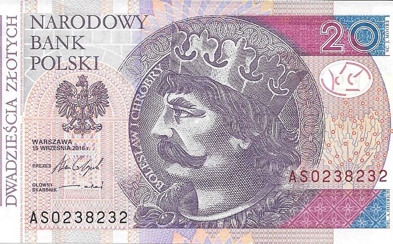 Banconote - Europa - Polonia - - sc - 2016 - 20 zlotych - num. ref: AS0238232