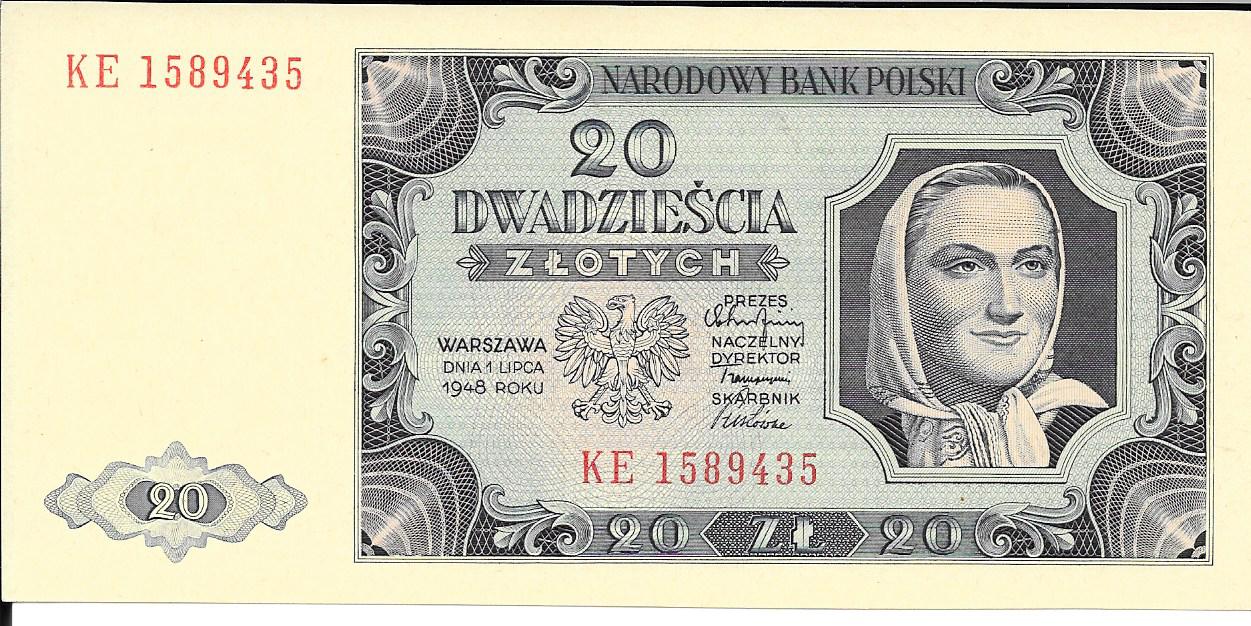 Billetes - Europa - Polonia - 137 - sc - 1948 - 20 zlotych - num. ref: 1589435
