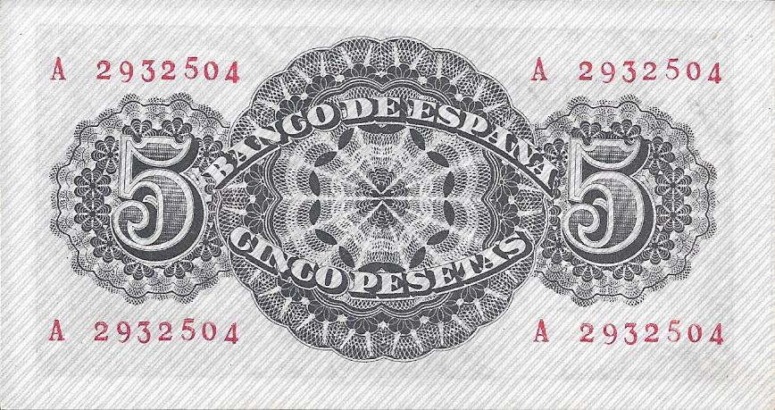 Billetes - EspaÃ±a - Estado EspaÃ±ol (1936 - 1975) - 5 ptas - 463 - ebc+ - 1947 - 5 pts - num. ref: A2932505 - Click en la imagen para cerrar