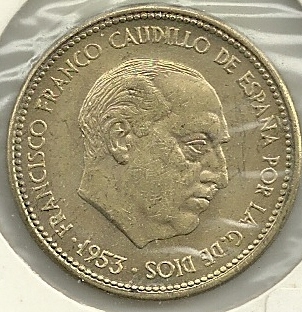 Monedas - España - Estado Español (18-VII-1936 / 20 - 002.5 pesetas - 297 - Año 1953*54 - Click en la imagen para cerrar