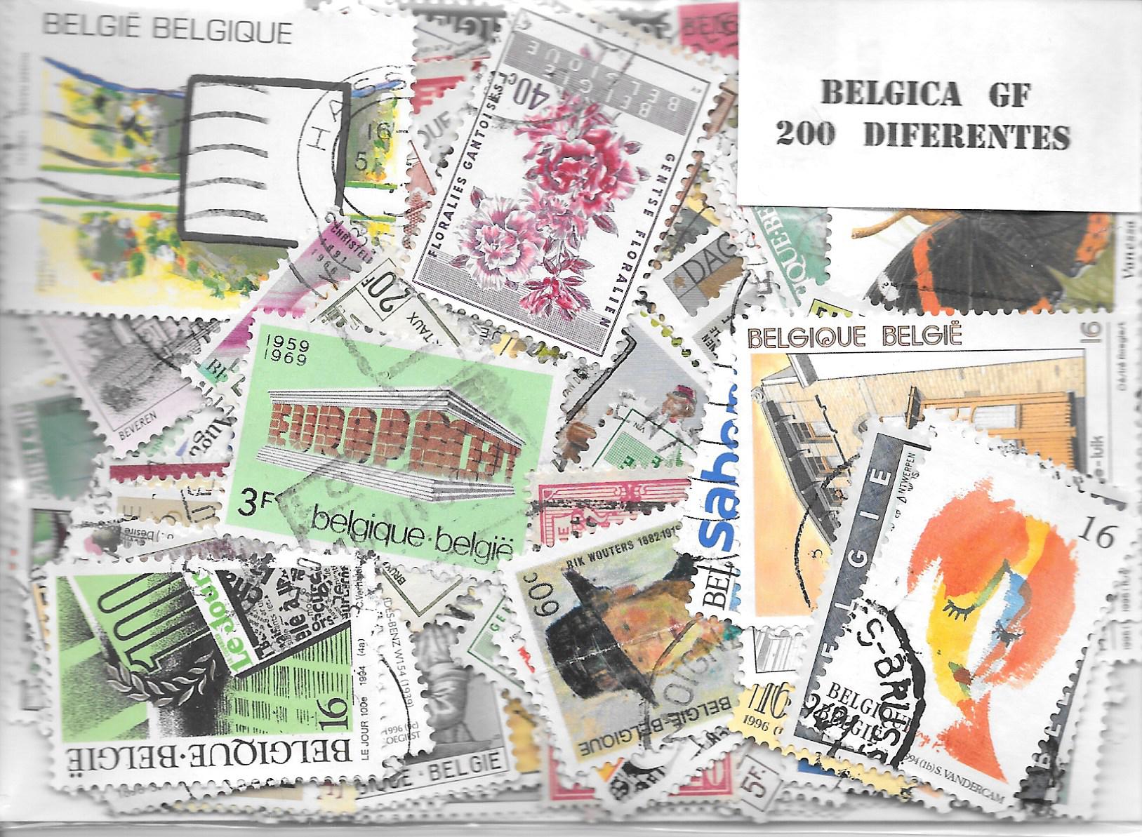 Paises - Europa - Belgica GF - 200 sellos diferentes