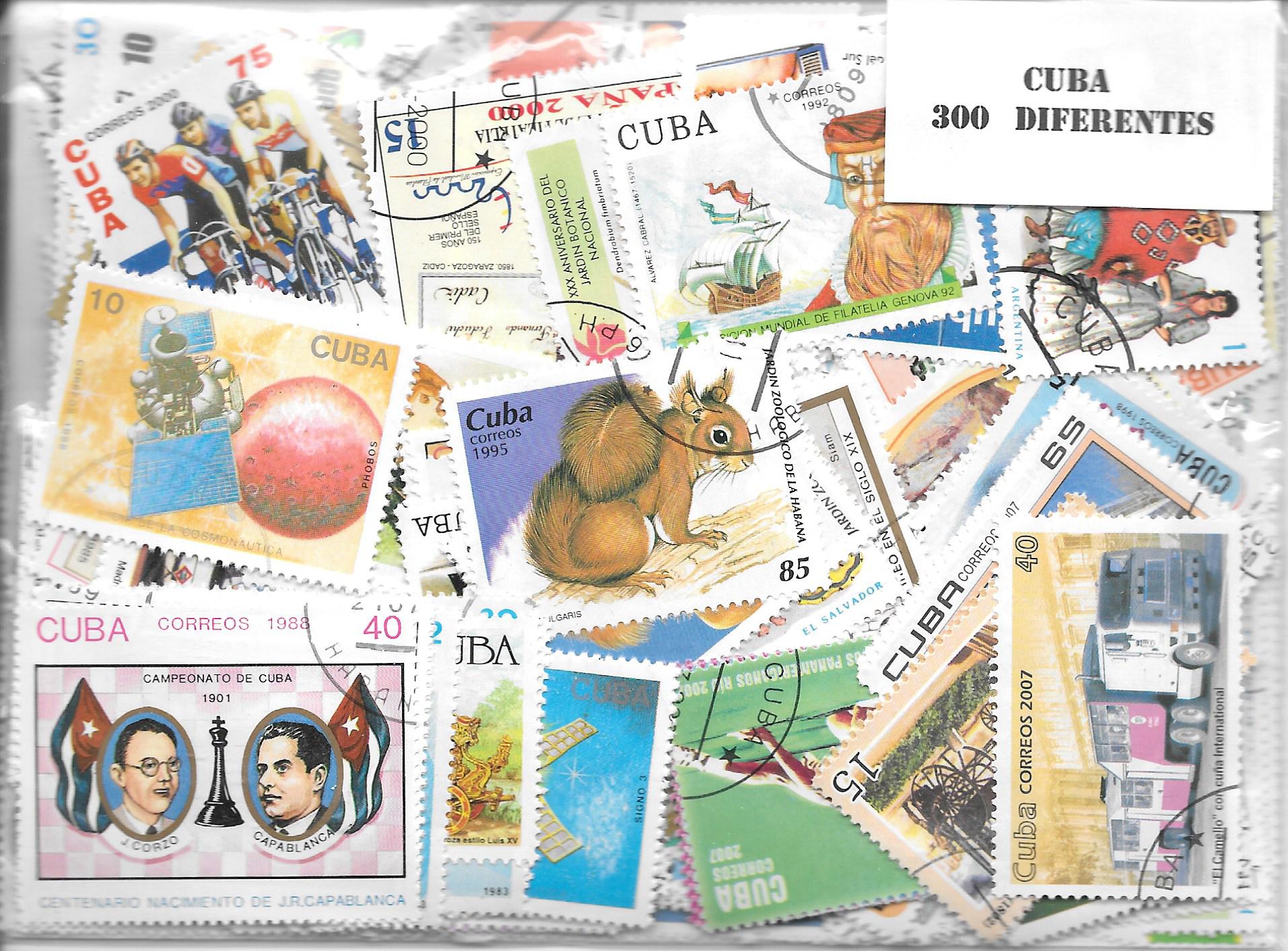 Pays - Amérique - Cuba - 300 timbres différents