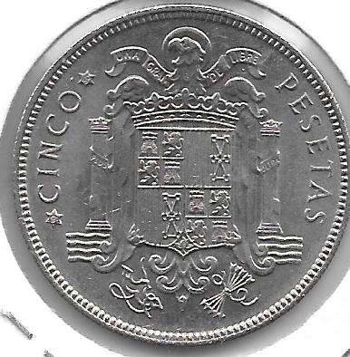 Monedas - España - Estado Español (18-VII-1936 / 20 - 005 pesetas - 304 - Año 1949*19*50 - Click en la imagen para cerrar
