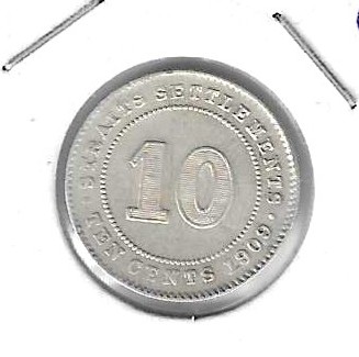 Monedas - Europa - Gran BretaÃ±a (Est. estrecho) - 21a - 1909 - 10 ct - plata - Click en la imagen para cerrar