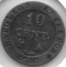 Monedas - Europa - Francia - 676.1 - 1809A - 10 Ct - Click en la imagen para cerrar