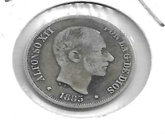 Monedas - EspaÃ±a - Alfonso XII (29-XII-1874/28-XI) - 54 - 1885 - 10 ctv peso - Click en la imagen para cerrar