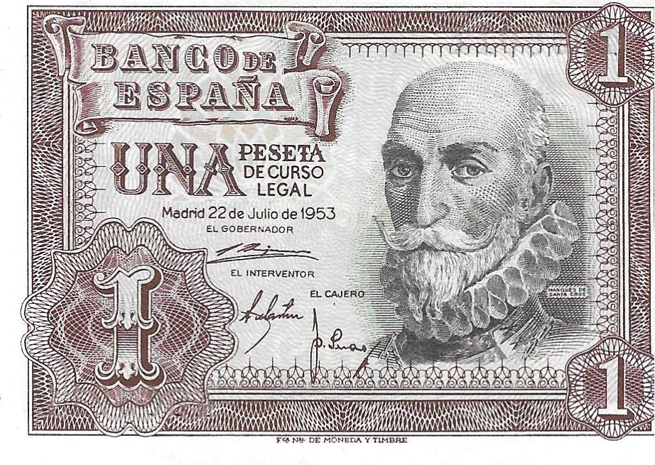 Billetes - España - Estado Español (1936 - 1975) - 1 ptas - 446 - SC - 1953 - Num.ref: 4966011 sin serie
