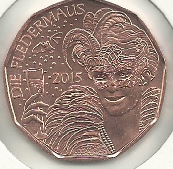 Monedas - Euros - 5&euro; - Austria - SC - A&ntilde;o 2015 - A&ntilde;o Nuevo - Click en la imagen para cerrar