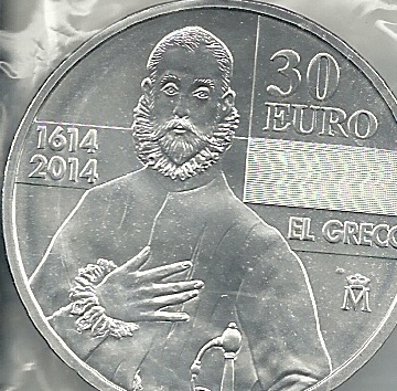 Monedas - Euros - 30€ - España - Año 2014 - El Greco - Click en la imagen para cerrar