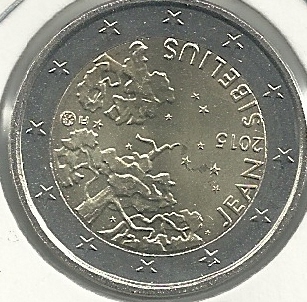 Monedas - Euros - 2€ - Finlandia - Año 2015 - Jean Sibelius - Click en la imagen para cerrar