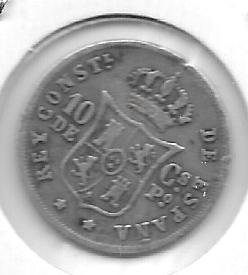 Monedas - EspaÃ±a - Alfonso XII (29-XII-1874/28-XI) - 54 - 1885 - 10 cent peso - Filipinas - Barcelona - plata - Click en la imagen para cerrar