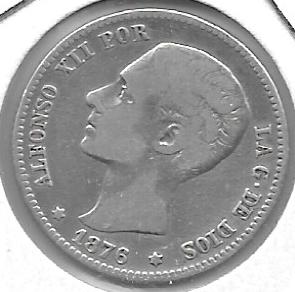 Monedas - EspaÃ±a - Alfonso XII (29-XII-1874/28-XI) - 60 - 1876 - Peseta - Plata - Click en la imagen para cerrar
