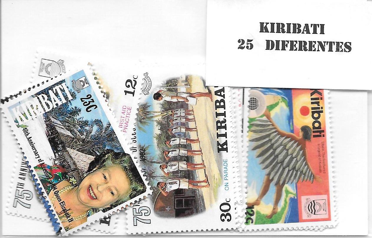 Paises - Oceania - Kiribati - 25 sellos diferentes