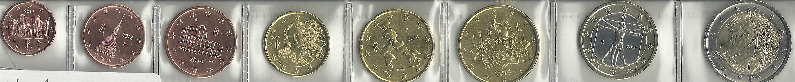 硬币 - 欧元 - 条装收藏 - 意大利 - 2014年 - 8枚硬币