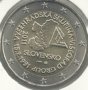 Monedas - Euros - 2€ - Eslovaquia - Año 2011 - Visegrado - Click en la imagen para cerrar