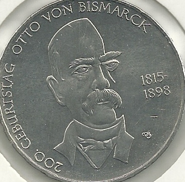 Monedas - Euros - 10&euro; - Alemania - A&ntilde;o 2015A - Von Bismarck - Click en la imagen para cerrar