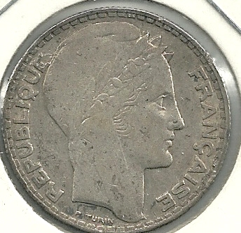 Monedas - Europa - Francia - 878 - Año 1933 - 10 francos - Click en la imagen para cerrar
