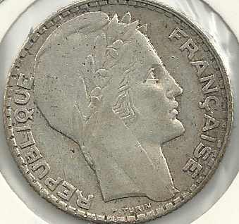 Monedas - Europa - Francia - 878 - Año 1933 - 10 francos - Click en la imagen para cerrar