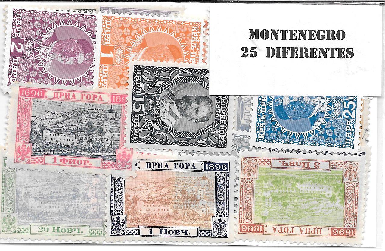 Countries - Europe - Montenegro - 25 different stamps