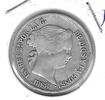 Monedas - EspaÃ±a - Isabel II (1833 - 1868) - 426 - 1866 - 40 ct escudo - plata - Madrid - Click en la imagen para cerrar