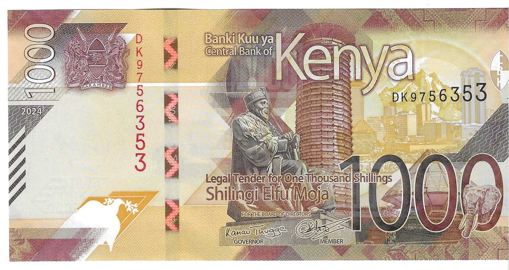 Billetes - Africa - Kenya - 56 - SC - 2024 - 1000 shillings - Num.ref: DK9756353
